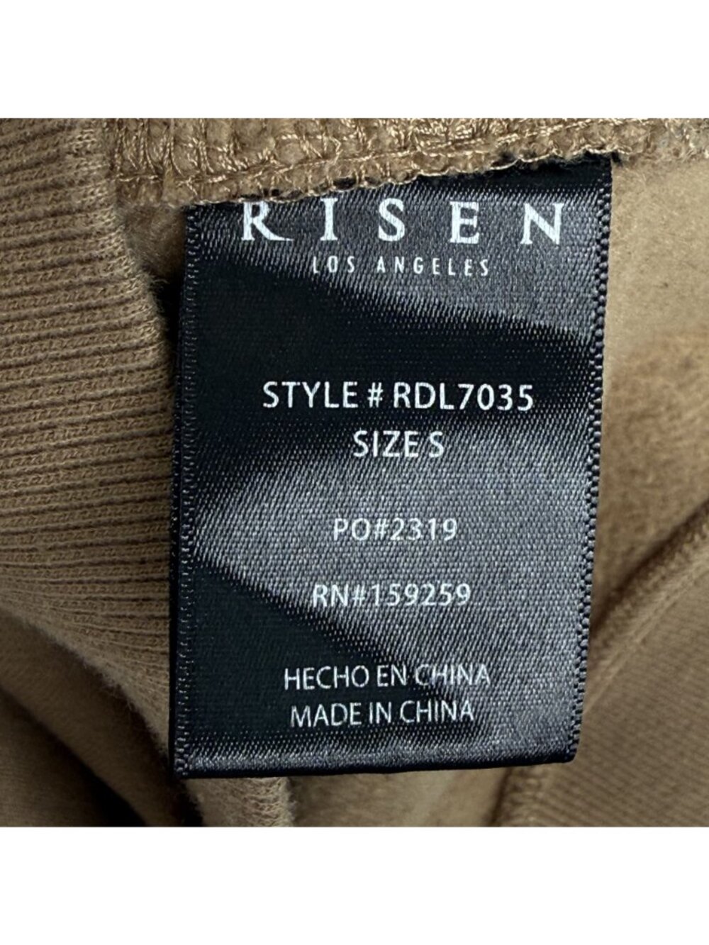 Risen Los Angeles Brown Sweatshirt/Shorts Set, M/S - Picture 8 of 9